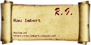 Rau Imbert névjegykártya